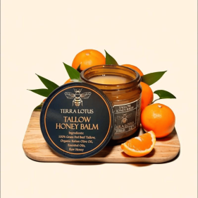Grass-Fed Tallow & Raw Honey Balm – Citrus, 2 oz